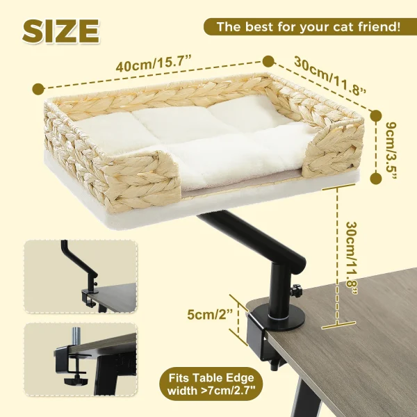 Cat Desk Bed, 360° Rotatable