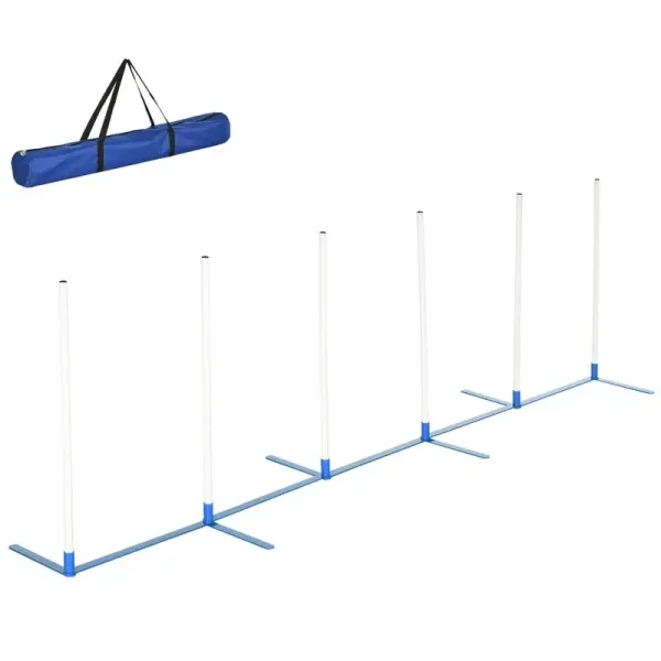 Adjustable Agility Weave Poles Training Kit with Carry Bag